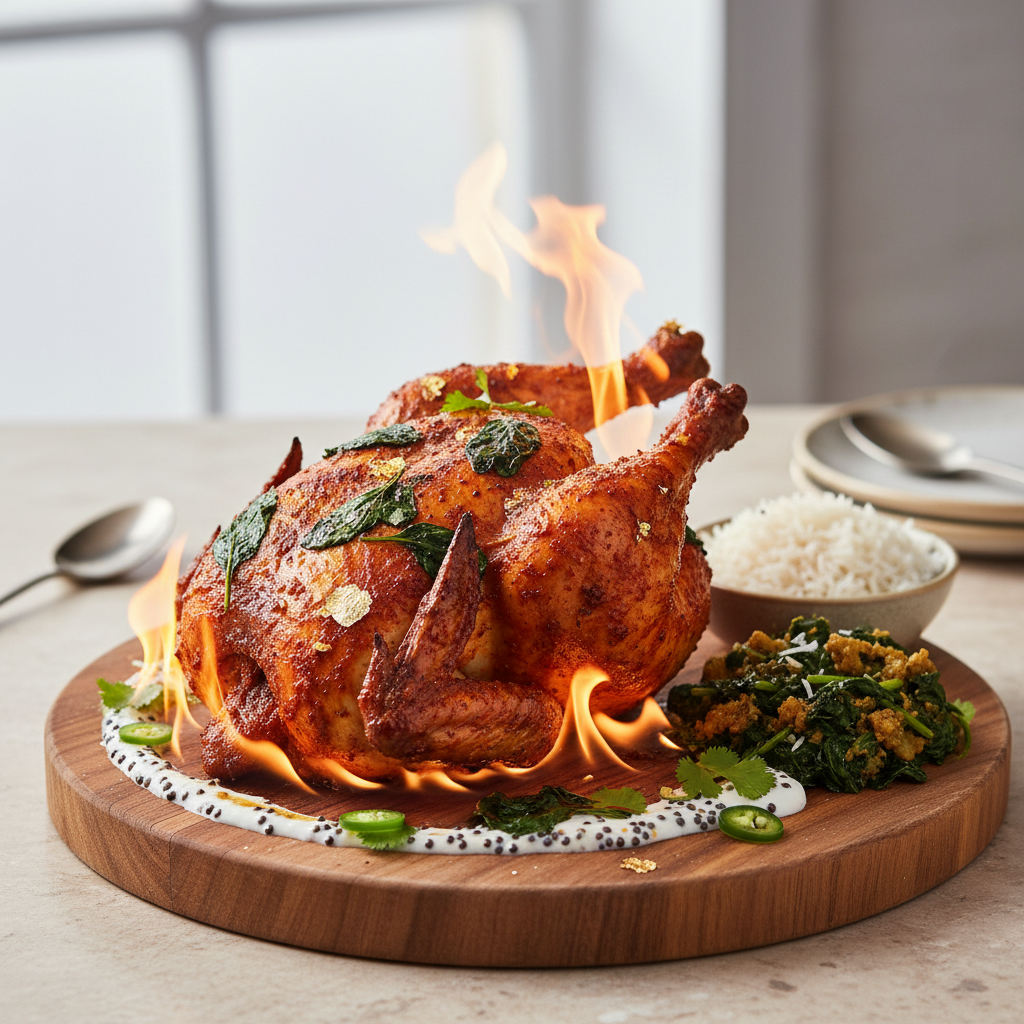 Burning Chicken roast
